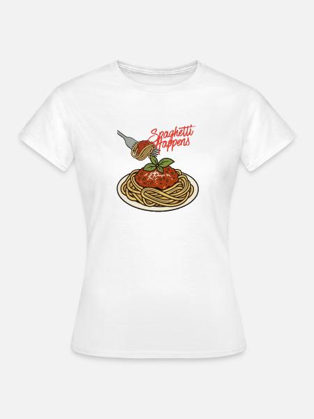 Spaghetti happens - Frauen T-Shirt - Weiß