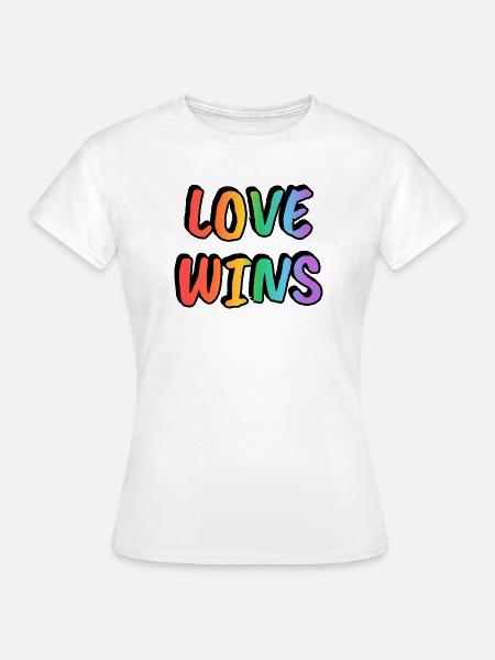 Love Wins Rainbow Gradient - Frauen T-Shirt - Weiß
