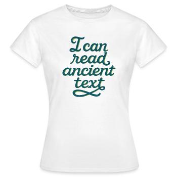 Ancient Script Tee - Women's T-Shirt - white - Front - AI Model Female 172 dark (172cm)