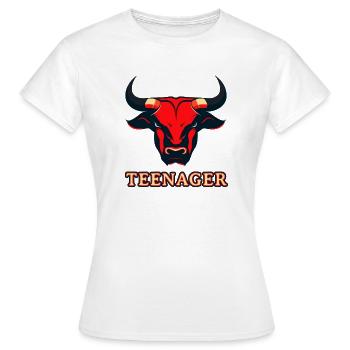 Roter Stierkopf Teenager - T-shirt Femme - blanc - Devant - AI Model Female 172 dark (172cm)