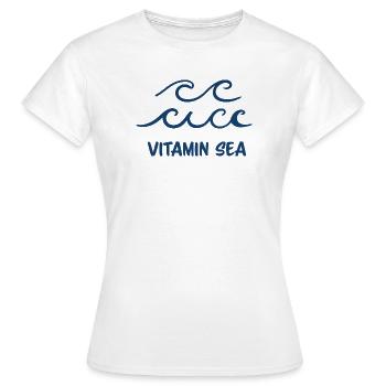 Vitamine Sea Ocean Waves Conception minimale de plage - T-shirt Femme - blanc - Devant - AI Model Female 172 dark (172cm)