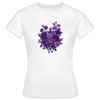Violette Kristallblumenstrauß - Frauen T-Shirt - Weiß - Vorne - AI Model Female 172 dark (172cm)