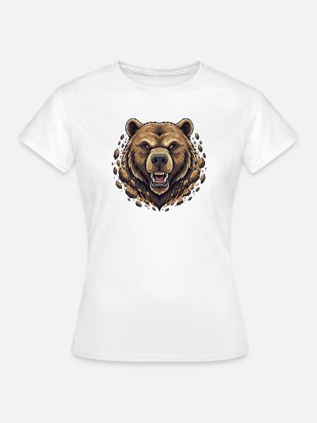 Wütiger Bergbär im Felsbruch - Frauen T-Shirt - Weiß