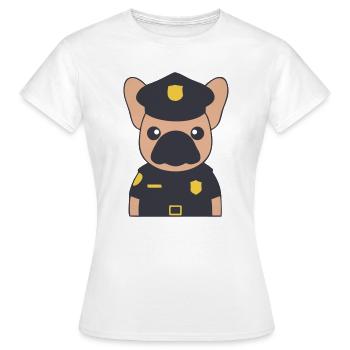 Uniforme de policier Frenchie - T-shirt Femme - blanc - Devant - AI Model Female 172 dark (172cm)