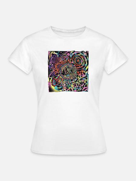 Psychedelic Rock Party Moon - Frauen T-Shirt - Weiß