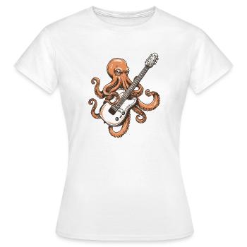 Oktopus Rockgitarre - Frauen T-Shirt - Weiß - Vorne - AI Model Female 172 dark (172cm)