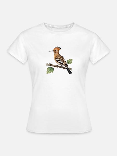 Wienhopf auf dem Ast - Frauen T-Shirt - Weiß