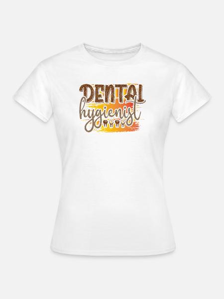 Leopard Hygienist Sunset Script - Frauen T-Shirt - Weiß