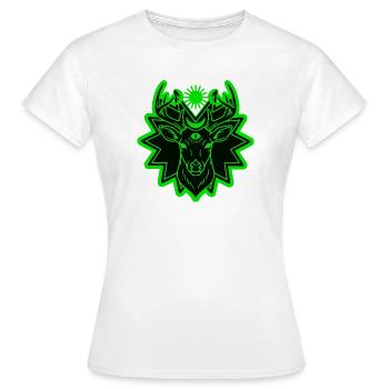 Mystic Deer: Wächter der geometrischen Natur - Frauen T-Shirt - Weiß - Vorne - AI Model Female 172 dark (172cm)