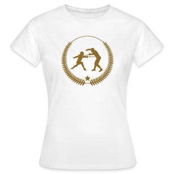 Couronne de lauriers escrime : la victoire pure - T-shirt Femme - blanc - Devant - AI Model Female 172 dark (172cm)