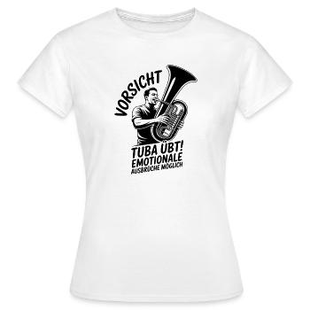 Vorsicht Tuba übt emotionale Ausbrüche möglich - Frauen T-Shirt - Weiß - Vorne - AI Model Female 172 dark (172cm)
