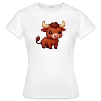 Pixel Bull Cuddly Bull - Women's T-Shirt - white - Front - AI Model Female 172 dark (172cm)