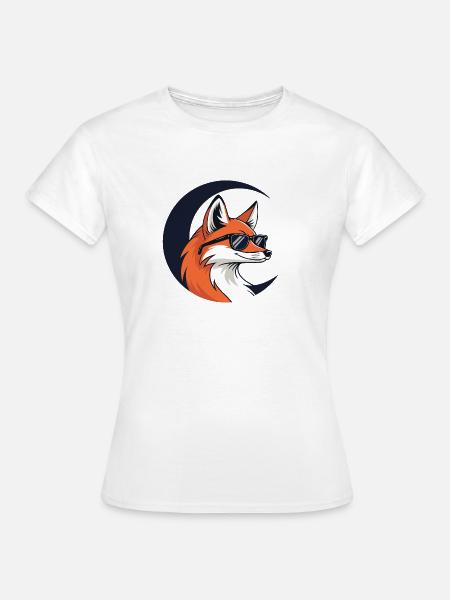 Lunar Fox mit Sonnenbrille - Frauen T-Shirt - Weiß