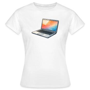 Lumina Laptop Prisma - Frauen T-Shirt - Weiß - Vorne - AI Model Female 172 dark (172cm)