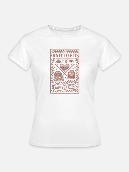 Stricken statt Anpassen | Männer Wolle - Frauen T-Shirt - Weiß