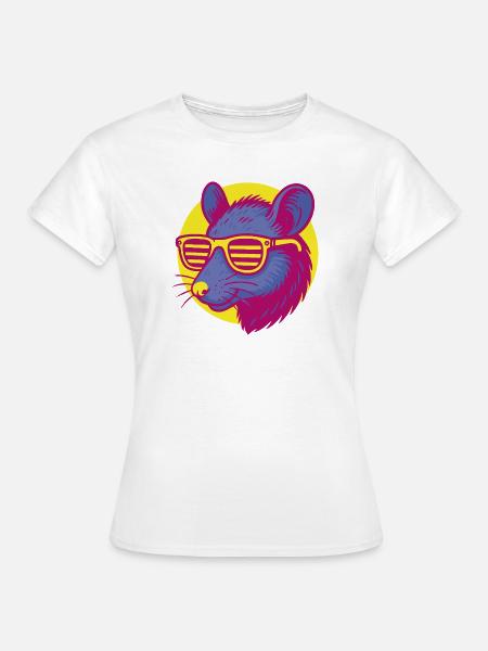 Ratte mit Sonnenbrille - Frauen T-Shirt - Weiß