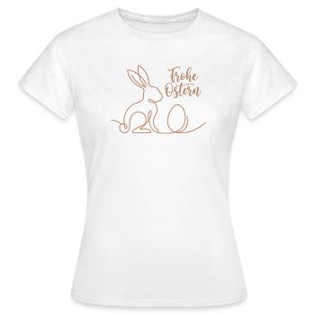 Frohe Ostern, Süßes Häschen Shirt, Hoodie, Schürze - Frauen T-Shirt - Weiß - Vorne - AI Model Female 172 dark (172cm)