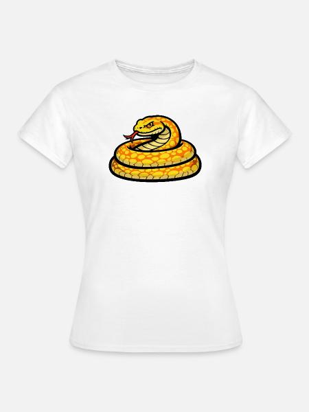 Sonnige Schlange Neon Muster - Frauen T-Shirt - Weiß
