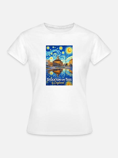 Stockton Starry Town England - Frauen T-Shirt - Weiß
