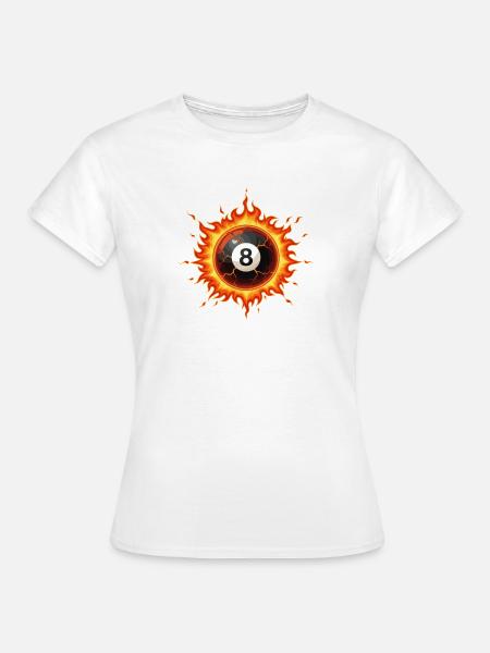 Schwarze 8 Billiardkugel - Frauen T-Shirt - Weiß