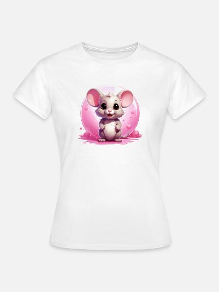 Niedliche Maus - Frauen T-Shirt - Weiß
