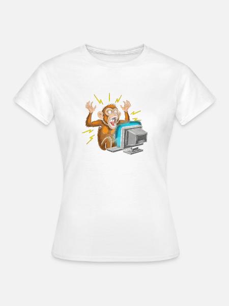Affen-Computerausbruch - Frauen T-Shirt - Weiß