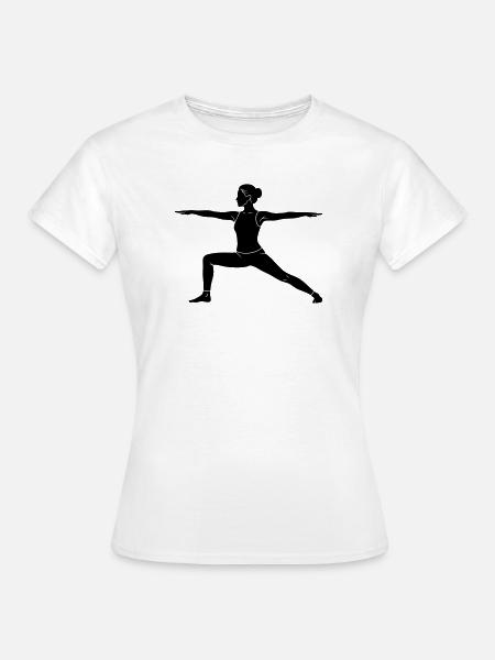 Warrior Yoga Pose Silhouette - Frauen T-Shirt - Weiß