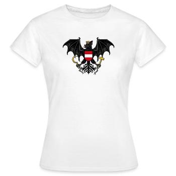 Österreich Wappen Fledermaus - Lustiges Design - Frauen T-Shirt - Weiß - Vorne - AI Model Female 172 dark (172cm)
