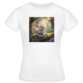 Little Cute Dragon / Baby Dragon - Women's T-Shirt - white - Front - AI Model Female 172 dark (172cm)