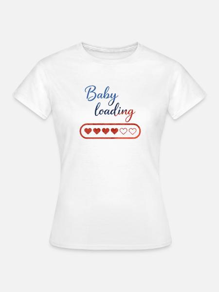 Baby Loading: Herz-Countdown - Frauen T-Shirt - Weiß