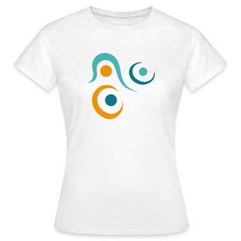 Yoga design_10 - Women's T-Shirt - white - Front - AI Model Female 172 dark (172cm)