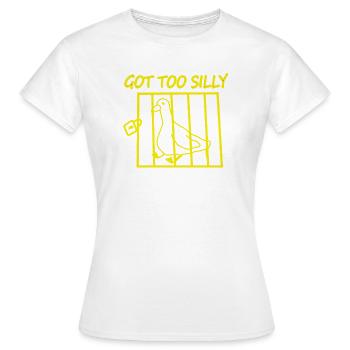 Un oiseau en cage – C’est devenu trop ridicule - T-shirt Femme - blanc - Devant - AI Model Female 172 dark (172cm)