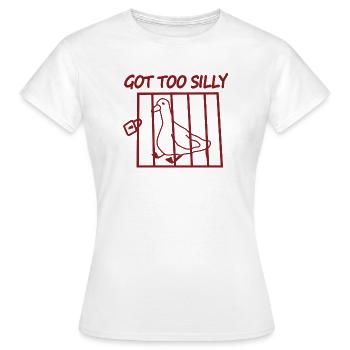 La colombe en cage est devenue trop ridicule - T-shirt Femme - blanc - Devant - AI Model Female 172 dark (172cm)
