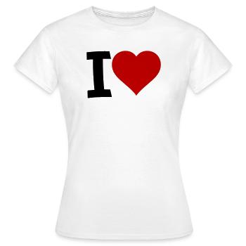 i love - Women's T-Shirt - white - Front - AI Model Female 172 dark (172cm)