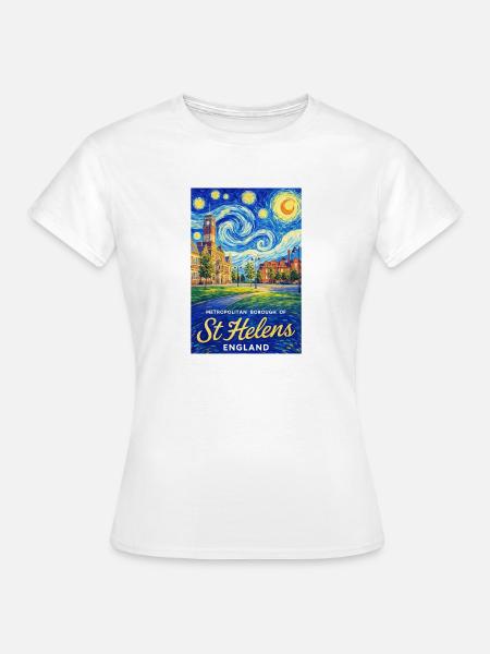 St Helens England Starry Townscape - Frauen T-Shirt - Weiß