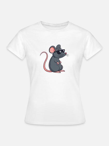Ratten-Stilvolle Dunkle Brille - Frauen T-Shirt - Weiß