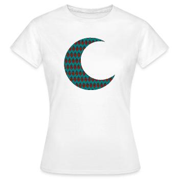 mondsichel mit orientalischem muster - Frauen T-Shirt - Weiß - Vorne - AI Model Female 172 dark (172cm)