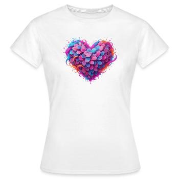 Heart of Color Feathers Neon Colors - Women's T-Shirt - white - Front - AI Model Female 172 dark (172cm)