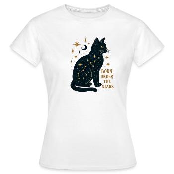 Sternenkatze Konstellation - Frauen T-Shirt - Weiß - Vorne - AI Model Female 172 dark (172cm)