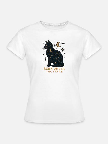 Sternenkatze Unter Sternen - Frauen T-Shirt - Weiß