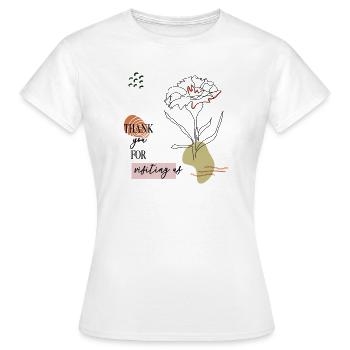 Danke Gruß  - Frauen T-Shirt - Weiß - Vorne - AI Model Female 172 dark (172cm)