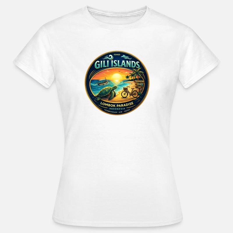 Gili Islands Sunset Turtle Tee - Women's T-Shirt - white