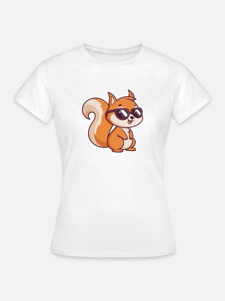 Schicke Eichhörnchen-Sonnenbrille - Frauen T-Shirt - Weiß
