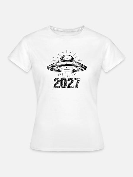 Raumschiff schwarz - Frauen T-Shirt - Weiß