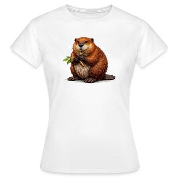 Biber Tier Wildnis - Frauen T-Shirt - Weiß - Vorne - AI Model Female 172 dark (172cm)