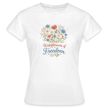 Fleurs sauvages de la liberté - T-shirt Femme - blanc - Devant - AI Model Female 172 dark (172cm)