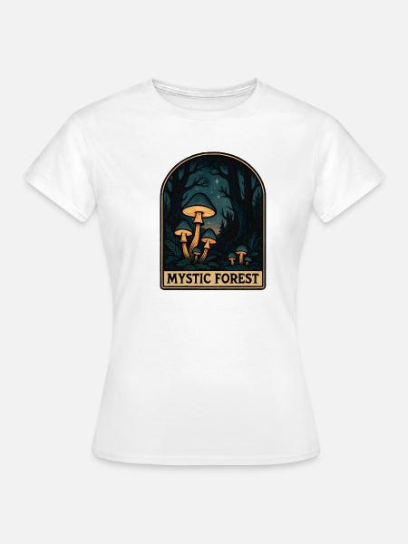 Mystischer Wald Pilzzauber - Frauen T-Shirt - Weiß
