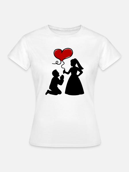 Brautpaar Ehepaar Hochzeit - Frauen T-Shirt - Weiß