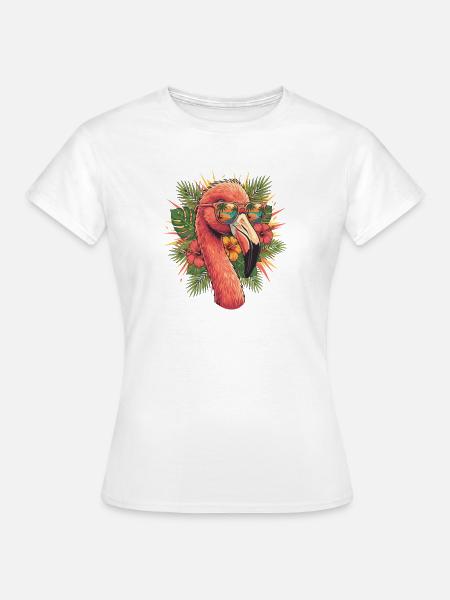 Flamingo Tropen - Frauen T-Shirt - Weiß