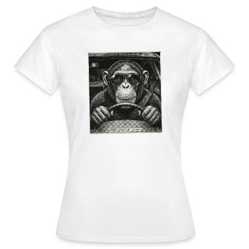 Les radars piégeaient le chauffeur de voiture singe - T-shirt Femme - blanc - Devant - AI Model Female 172 dark (172cm)
